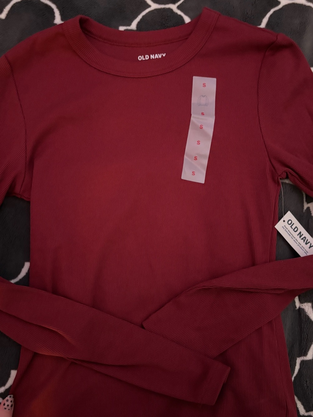 Old Navy Ribbed Long Sleeve Tee - Deep Wine